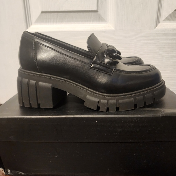 Michael Shannon Black Chain Platform Loafers - Picture 3 of 5